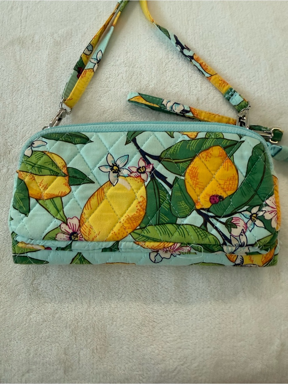 Vera Bradley Lemon Floral Quilted Crossbody - Yellow & Mint - Picture 5 of 7